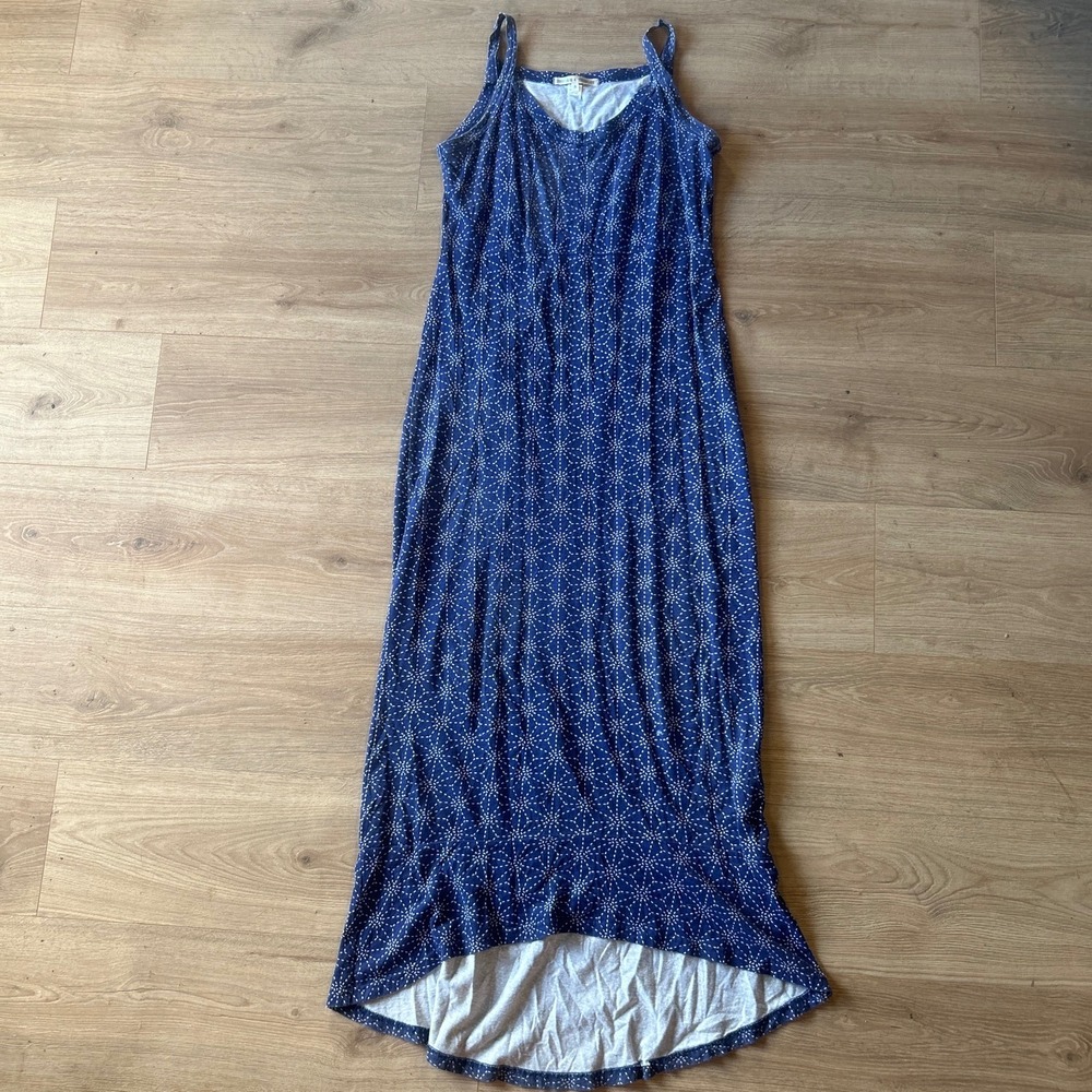 Threads‎ 4 Thought Blue Starburst Organic Cotton Modal High Low Maxi Dress S